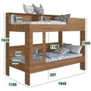 Ver imagem 2 de Cama Beliche de Solteiro com Estante para Colchões de 88x188cm San Diego Be094 Art In Móveis-nogal