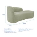 Ver imagem 3 de Kit Divã Recamier Orgânico França 140cm Lado Direito e 2 Poltronas Amore Bouclé