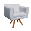 Ver imagem 2 de Kit Namoradeira 02 Lugares e 02 Poltronas Giratória Julia Suede - D'Rossi - Cinza