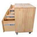 Ver imagem 5 de Gaveteiro de Madeira Pinus Maciça Tonalidade Marítimo - Com 4 Gavetas e 4 Rodízios