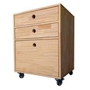 Ver imagem 3 de Gaveteiro de Madeira Pinus Maciça Tonalidade Marítimo - Com 4 Gavetas e 4 Rodízios