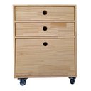 Ver imagem 1 de Gaveteiro de Madeira Pinus Maciça Tonalidade Marítimo - Com 4 Gavetas e 4 Rodízios