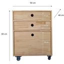 Ver imagem 7 de Gaveteiro de Madeira Pinus Maciça Tonalidade Marítimo - Com 4 Gavetas e 4 Rodízios