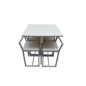 Mesa Prime Off White Quadrada 4 Cadeiras Branco/off White