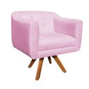 Ver imagem 2 de Kit Namoradeira 02 Lugares e 01 Poltrona Giratória Julia Suede - D'Rossi - Rosa Bebê