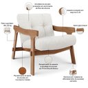 Ver imagem 4 de Kit 04 Poltronas Decorativa Fixa para Sala Living Ikary L02 Canela Prime Bouclê Branco - Lyam Decor