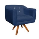 Ver imagem 2 de Kit Namoradeira 02 Lugares e 01 Poltrona Giratória Julia Suede com Strass - D'Rossi - Azul Marinho