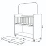 Mini Berço Bedside Branco com Grade Movél + Colchão - 2