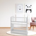 Ver imagem 3 de Mini Berço Bedside Branco com Grade Movél + Colchão