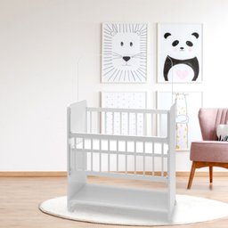Mini Berço Bedside Branco com Grade Movél + Colchão - 3
