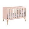 Quarto de Bebê Theo 3 Portas Rosa com Pés Madeira Natural – Reller - 5