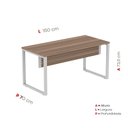 Ver imagem 4 de Escrivaninha Mesa Escritório X 150cm Industrial Walnut e Cinza Marrom