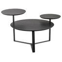 Ver imagem 3 de Mesa de Centro Industrial Chanfrada Artesano 83 Cm (larg) 3 Tampos Mdp Nero (preto) Pé Aço Preto