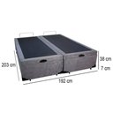 Ver imagem 2 de Cama Box Baú King Bipartido Suede Mega Cama Cinza 192x203x45cm