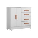 Ver imagem 2 de Cômoda Infantil 4 Gavetas 2 Porta MDP 12cm Pintura UV Corrediças Metálicas Lite Branco