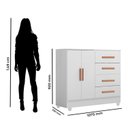 Ver imagem 5 de Cômoda Infantil 4 Gavetas 2 Porta MDP 12cm Pintura UV Corrediças Metálicas Lite Branco