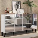 Ver imagem 3 de Aparador Buffet 4 portas com Espelho Retrô Vegas Multimóveis V3559 Branco/Preto