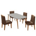 Ver imagem 2 de Mesa de Jantar Copper 120cm Tampo Mdf Vidro com 4 Cadeiras Eloise Moderna Mobilia