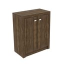 Ver imagem 4 de Kit para Escritório com Mesa em L Armário 2 Portas e Balcão MDP Nogal Tecno Mobili