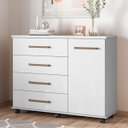 Ver imagem 1 de Cômoda Moderna Multiuso 101 Cm 4 Gavetas - Demóbile Flora:branco