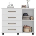 Ver imagem 5 de Cômoda Moderna Multiuso 101 Cm 4 Gavetas - Demóbile Flora:branco