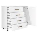 Ver imagem 4 de Cômoda Moderna Multiuso 101 Cm 4 Gavetas - Demóbile Flora:branco
