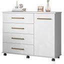 Ver imagem 2 de Cômoda Moderna Multiuso 101 Cm 4 Gavetas - Demóbile Flora:branco