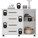 Ver imagem 3 de Cômoda Moderna Multiuso 101 Cm 4 Gavetas - Demóbile Flora:branco