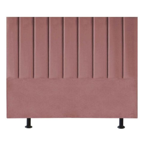 Cabeceira Estofada Cama Box King 195 Cm Laura Suede Cor:rosê