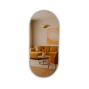 Ver imagem 1 de Espelho Decorativo Orgânico Design Oval Moderno Lapidado Luxo Sala Banheiro Quarto 110x50 Brinovar