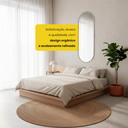 Ver mais imagens de Espelho Decorativo Orgânico Design Oval Moderno Lapidado Luxo Sala Banheiro Quarto 110x50 Brinovar
