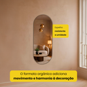 Ver imagem 4 de Espelho Decorativo Orgânico Design Oval Moderno Lapidado Luxo Sala Banheiro Quarto 110x50 Brinovar