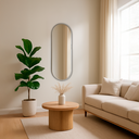 Ver imagem 3 de Espelho Decorativo Orgânico Design Oval Moderno Lapidado Luxo Sala Banheiro Quarto 110x50 Brinovar