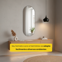 Ver imagem 7 de Espelho Decorativo Orgânico Design Oval Moderno Lapidado Luxo Sala Banheiro Quarto 110x50 Brinovar