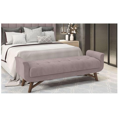 Puff Recamier Belmonte 1,40cm para Quarto em Veludo Lavanda - Larbelle