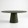 Mesa de Jantar Cone Oval 137x90 Cm Laca Verde Musgo - 1
