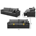 Ver imagem 2 de Sofá Retrátil e Reclinável 2,30m Karina Veludo Cinza Madelina Decor