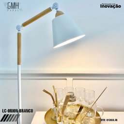 Luminária Coluna de Piso Orion P/ Sala Escritório Mesa GMH Branco - 2