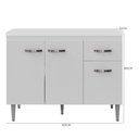 Ver imagem 4 de Balcão de Cozinha 120cm Gabriela 3 Portas 1 Gaveta com Tampo Branco