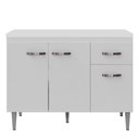 Ver imagem 1 de Balcão de Cozinha 120cm Gabriela 3 Portas 1 Gaveta com Tampo Branco