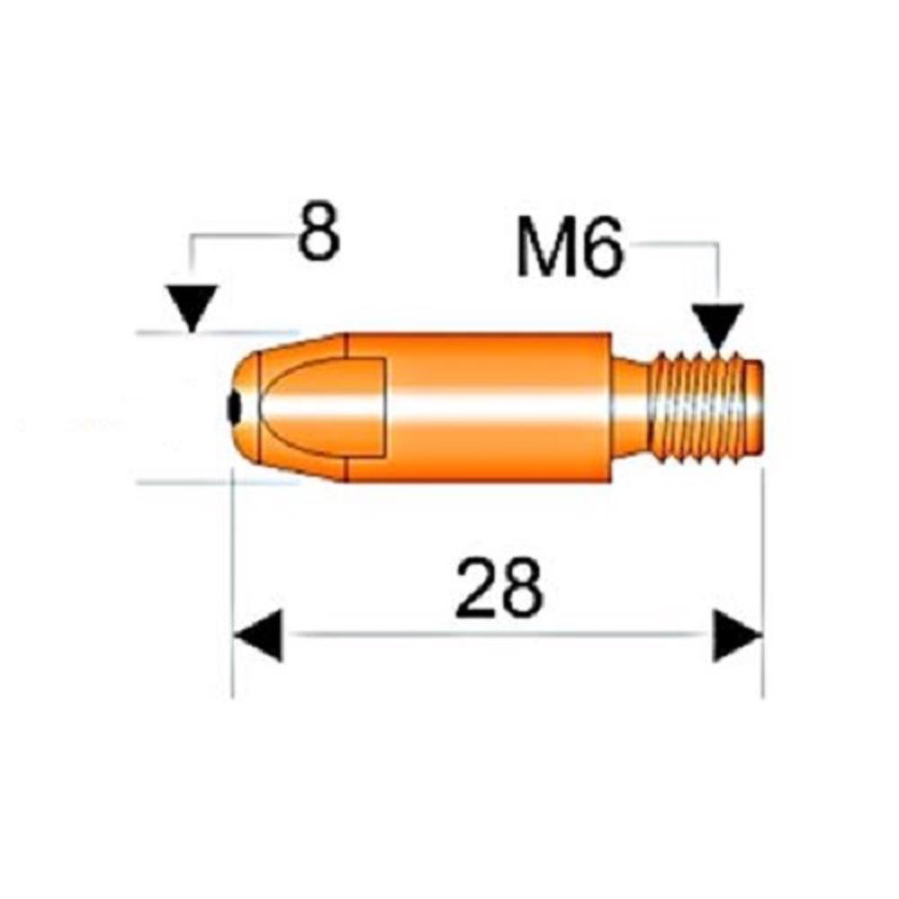 Bico de Contato Ômega M6 X 28 (24kd) - Kit com 10 Unidades - 2