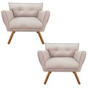 Ver imagem 1 de Kit 2 Poltrona Decorativa Anitta Suede - D'Rossi - Bege