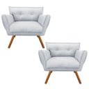 Ver imagem 1 de Kit 2 Poltrona Decorativa Anitta Suede - D'Rossi - Cinza