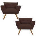 Ver imagem 1 de Kit 2 Poltrona Decorativa Anitta Suede - D'Rossi - Marrom