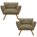 Ver imagem 1 de Kit 2 Poltrona Decorativa Anitta Suede - D'Rossi - Marrom Rato