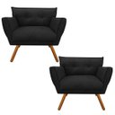 Ver imagem 1 de Kit 2 Poltrona Decorativa Anitta Suede - D'Rossi - Preto