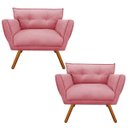 Ver imagem 1 de Kit 2 Poltrona Decorativa Anitta Suede - D'Rossi - Rose