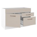 Ver imagem 5 de Balcão Gabinete de Pia 1 Porta e 2 Gavetas Branco/crema Agata Madesa