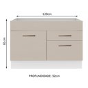 Ver imagem 3 de Balcão Gabinete de Pia 1 Porta e 2 Gavetas Branco/crema Agata Madesa