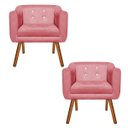 Ver imagem 1 de Kit 2 Poltronas Júlia Suede com Strass - D'Rossi - Rose